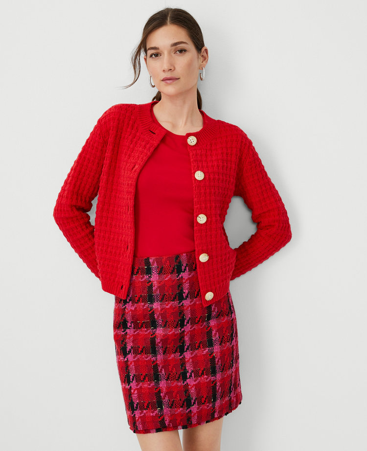 Petite Geo Stitch Sweater Jacket