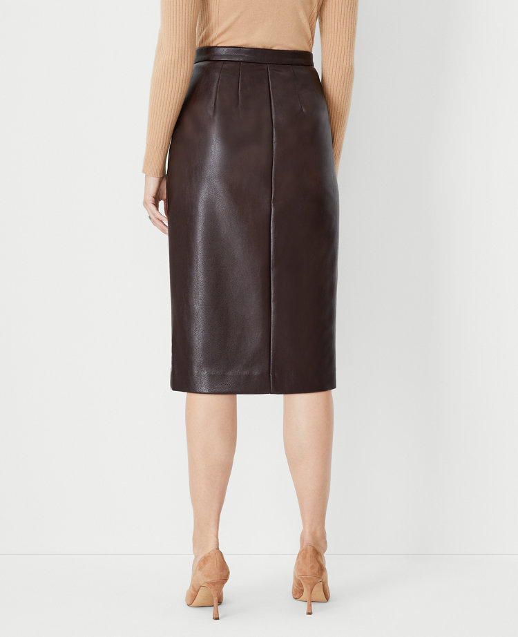 Leather skirt with discount pockets