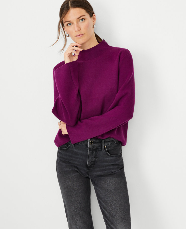 Petite mock neck outlet sweater