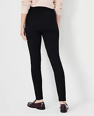 The Petite Seamed Side Zip Legging in Pebbled Faux Leather Ponte carousel Product Image 2