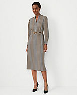 Houndstooth Belted Shirtdress carousel Product Image 1