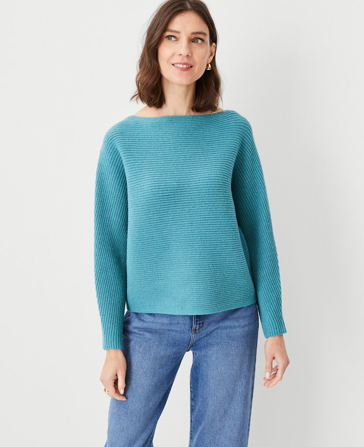 Petite Stitched Boatneck Sweater
