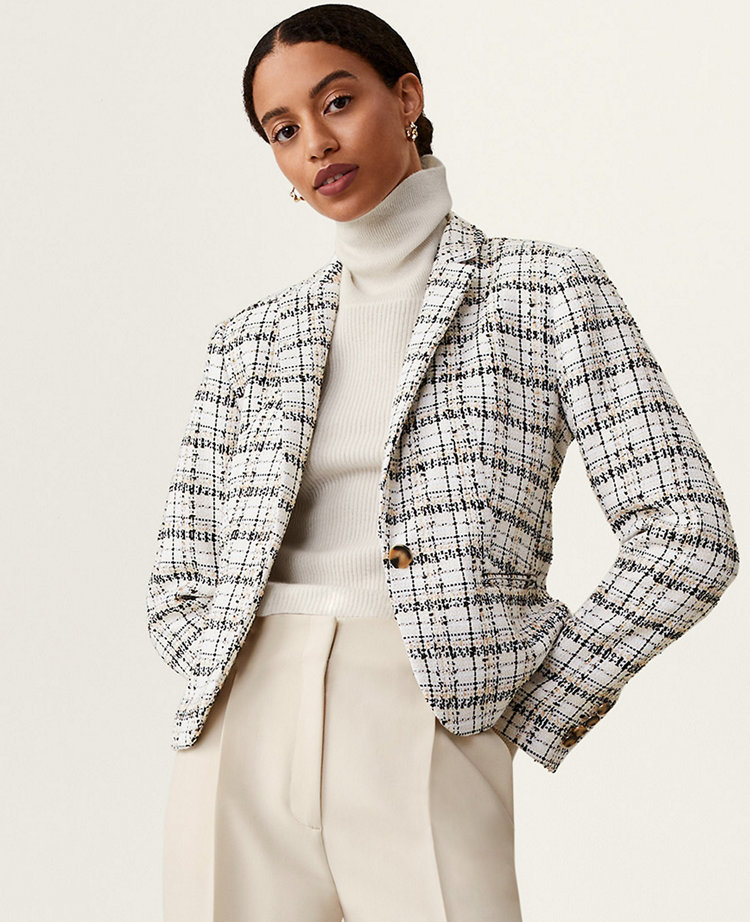 The Newbury Blazer in Plaid Tweed