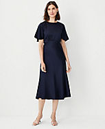 Studio Collection Silk Flutter Sleeve Flare Dress carousel Product Image 1