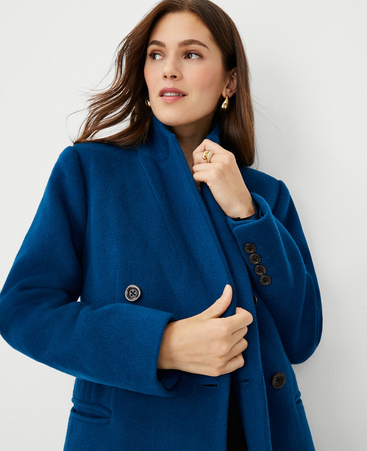 Petite navy 2024 wool coat