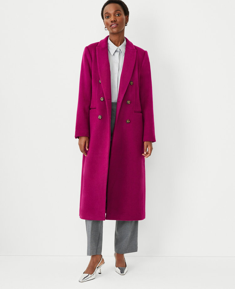 Petite single store breasted wool coat