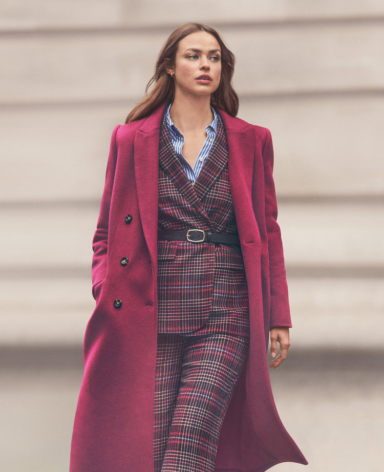 Burgundy coat outlet petite