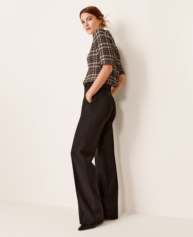 The Petite Belted Boot Pant in Stretch Twill