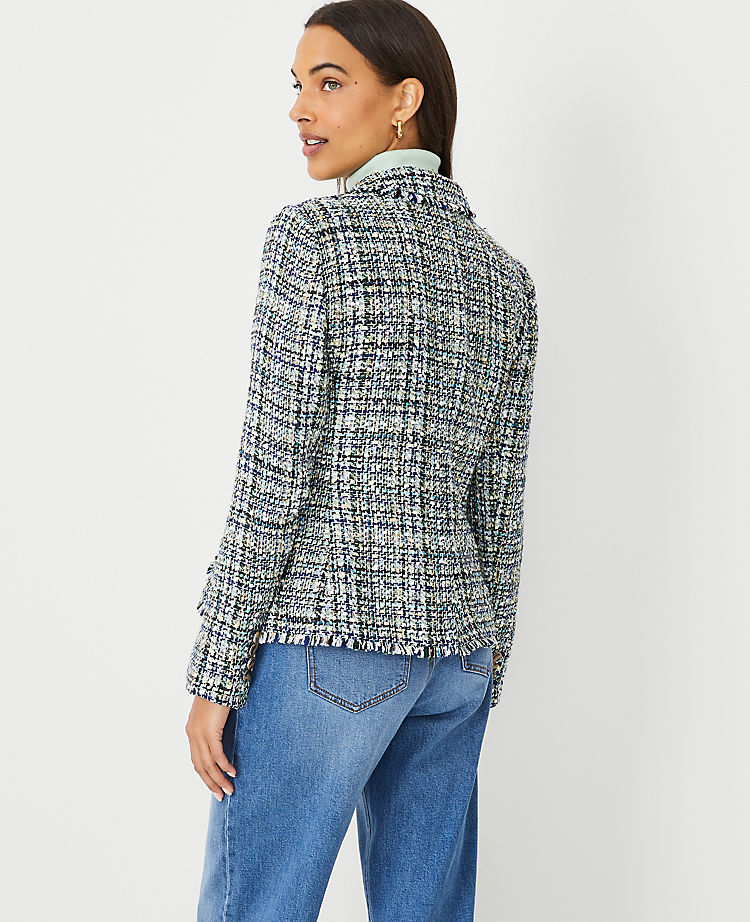 The Petite Tailored Double Breasted Blazer in Shimmer Tweed