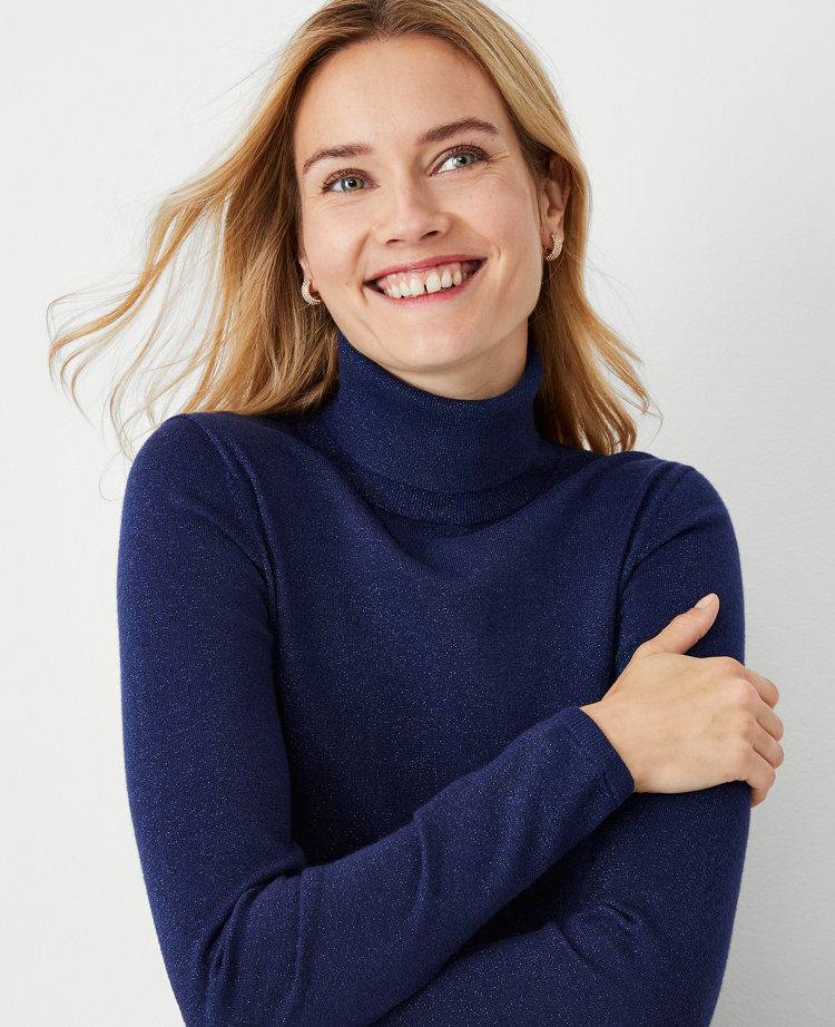 Blue turtle sale neck jumper