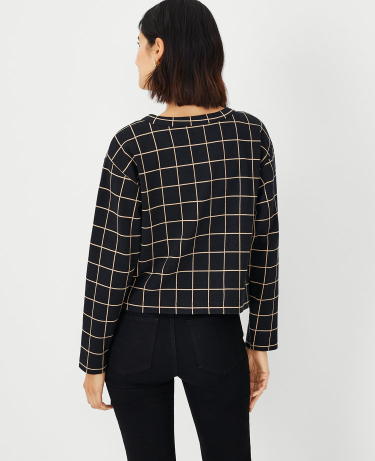 Windowpane Lightweight Knit Jacket