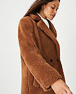 Petite Sherpa Double Breasted Coat carousel Product Image 3