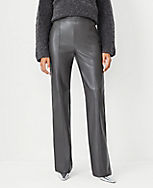 The Petite Seamed Side Zip Trouser Pant in Faux Leather carousel Product Image 1