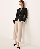 The Petite Kate Wide Leg Crop Pant in Faux Suede carousel Product Image 4