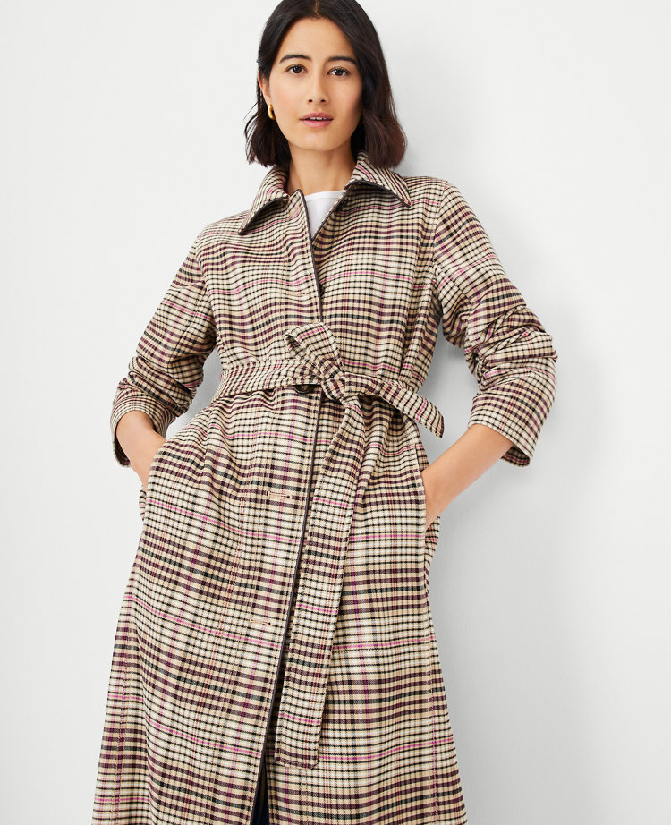 Petite on sale plaid coat