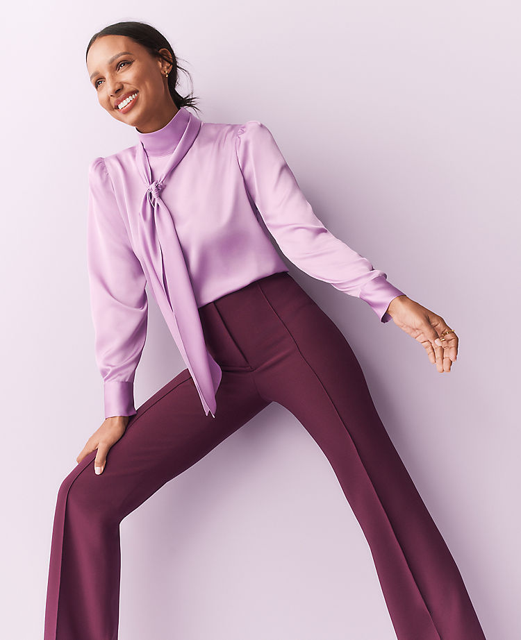 The Petite Flare Trouser Pant in Double Crepe