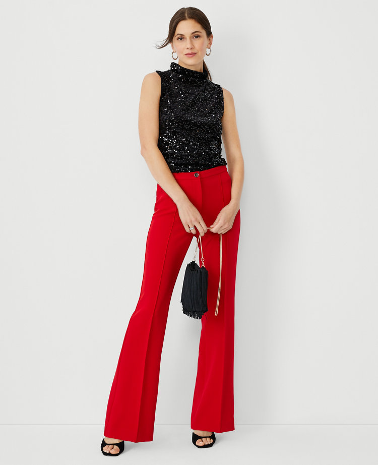 The Petite Flare Trouser Pant in Double Crepe