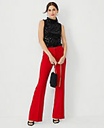 The Petite Flare Trouser Pant in Double Crepe carousel Product Image 3