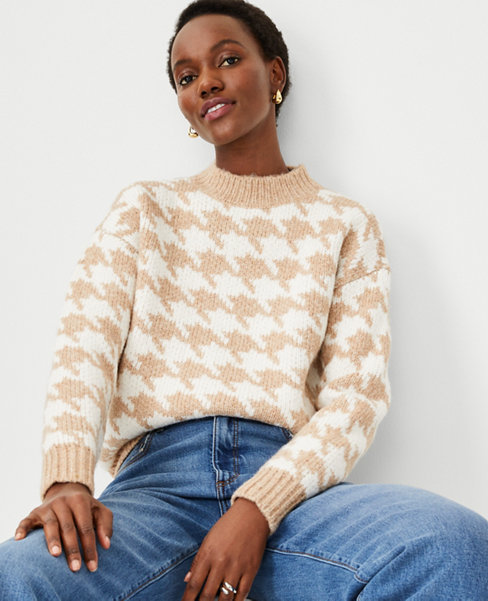Petite Houndstooth Wedge Sweater