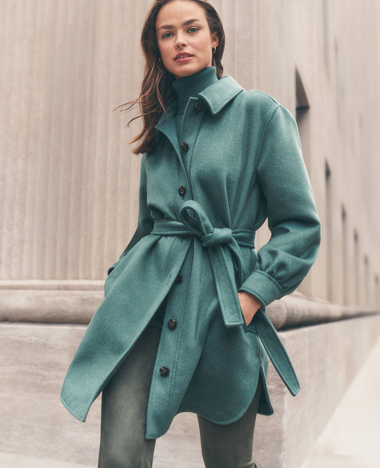 Ann taylor green coat sale