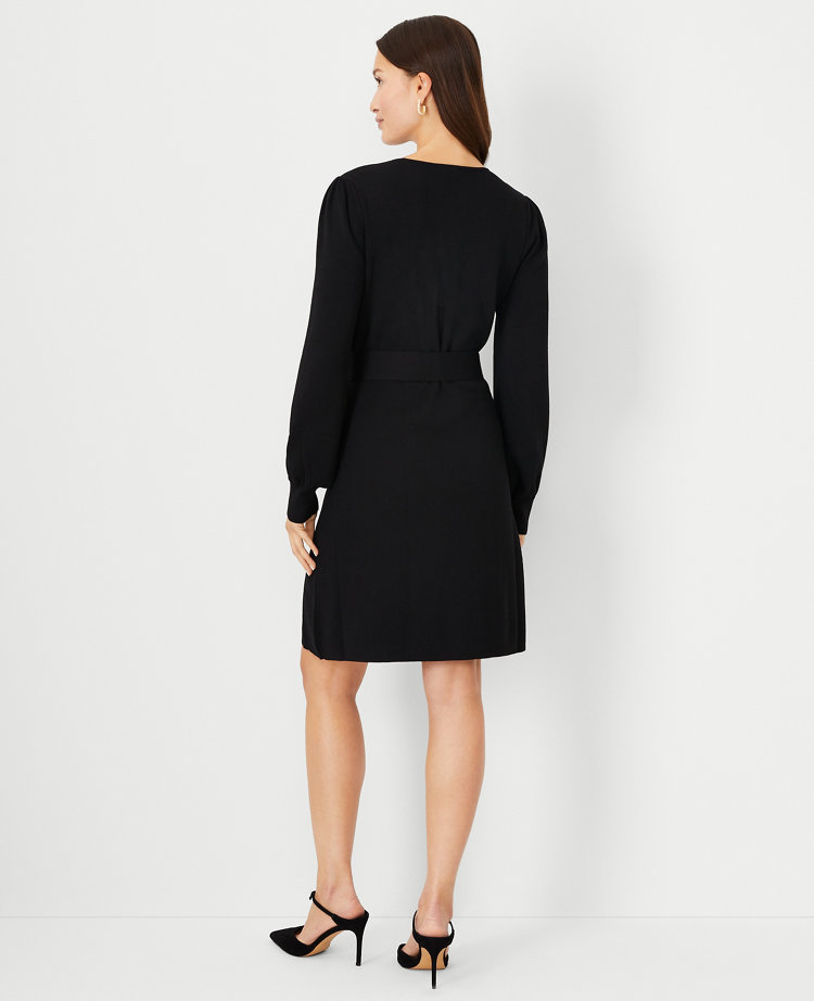12801 Black Puff Sleeve Jacket Dress