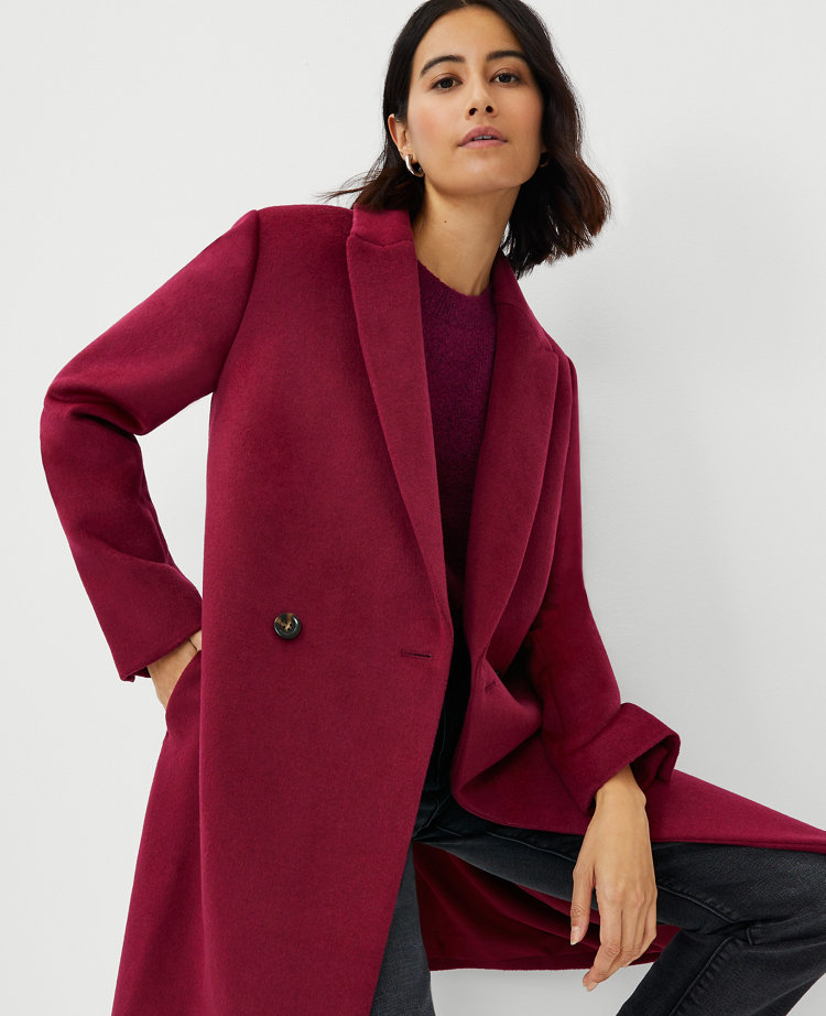 Petite wool trench outlet coat