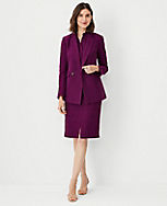 The Petite Tailored Double Breasted Long Blazer in Tweed carousel Product Image 3