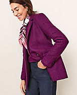 The Petite Tailored Double Breasted Long Blazer in Tweed carousel Product Image 4