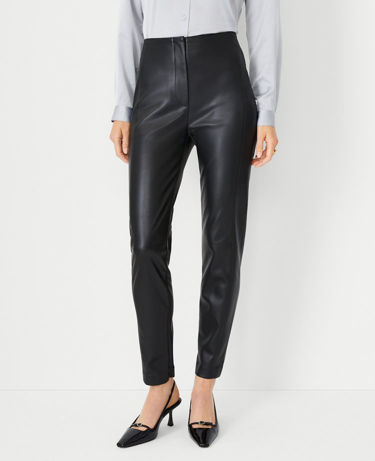 Black Vegan Leather Trouser - Petite – Never Fully Dressed