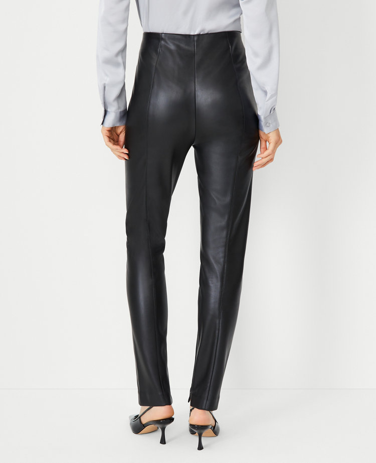 The Petite Eva Ankle Pant in Faux Leather