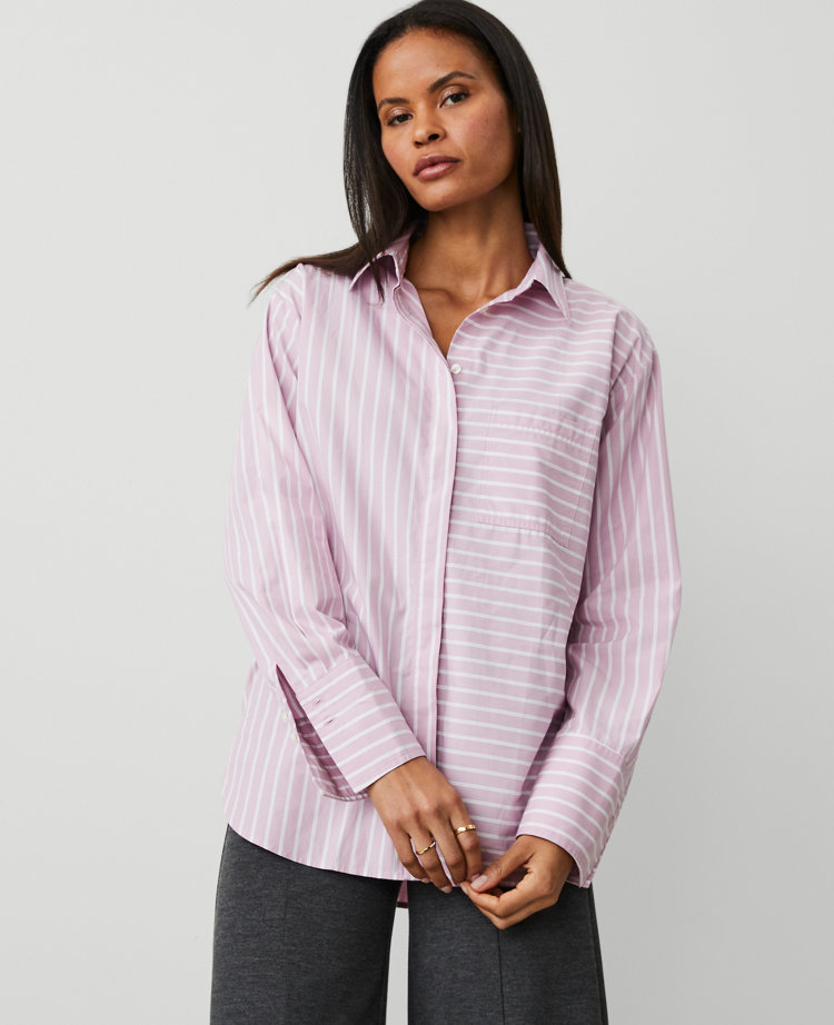 Striped Oversized Pocket Shirt