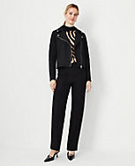 The Petite Side Zip Straight Pant in Twill carousel Product Image 3