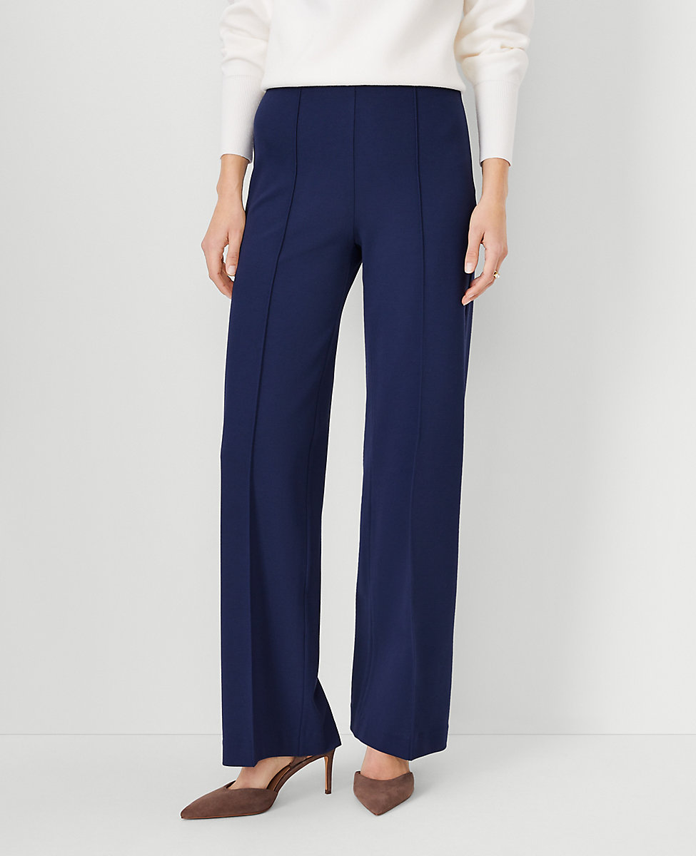 The Petite Side Zip Straight Pant in Twill
