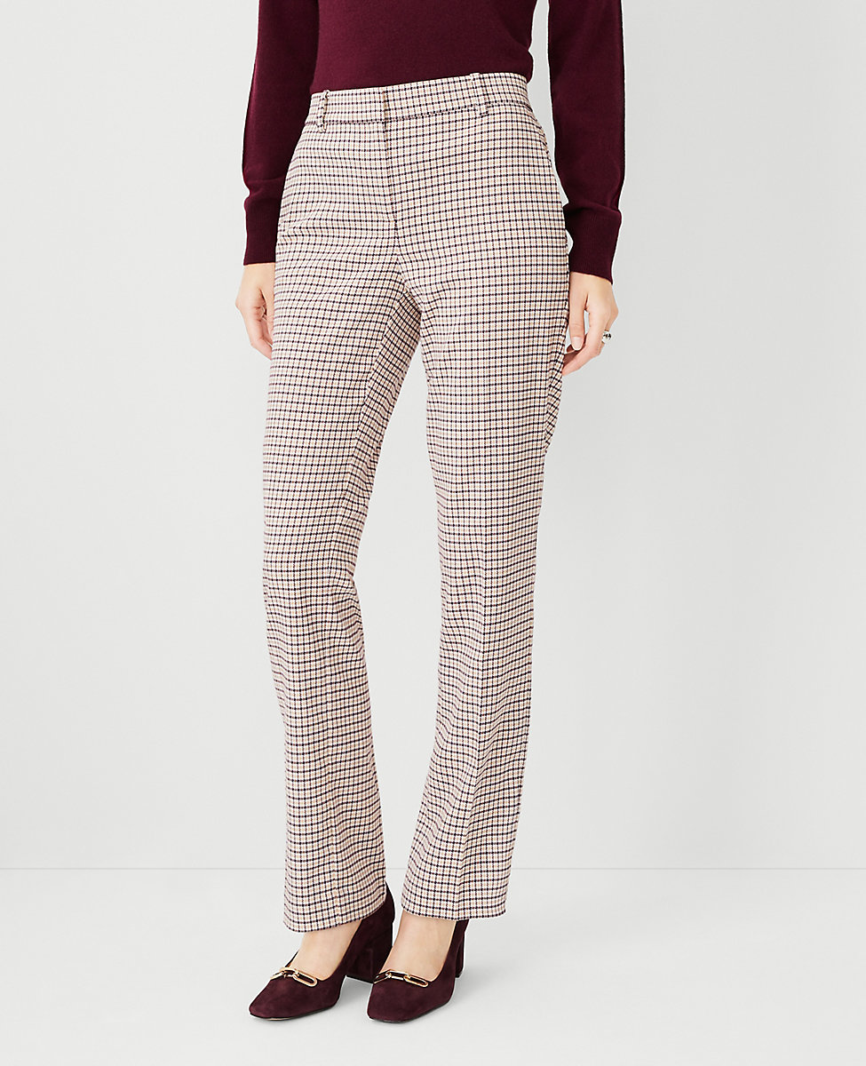The Sophia Straight Pant in Houndstooth - Curvy Fit