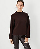 Petite Ribbed Relaxed Funnel Neck Sweater carousel Product Image 1