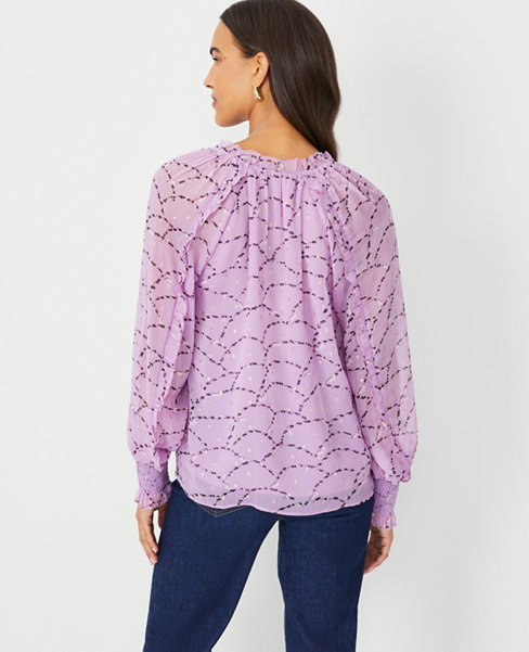 Petite Floral Ruffle V-Neck Top