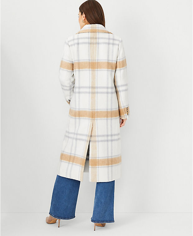 Petite Plaid Double Breasted Coat