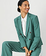 The Petite Shorter Tailored Double Breasted Blazer in Lightweight Weave carousel Product Image 1