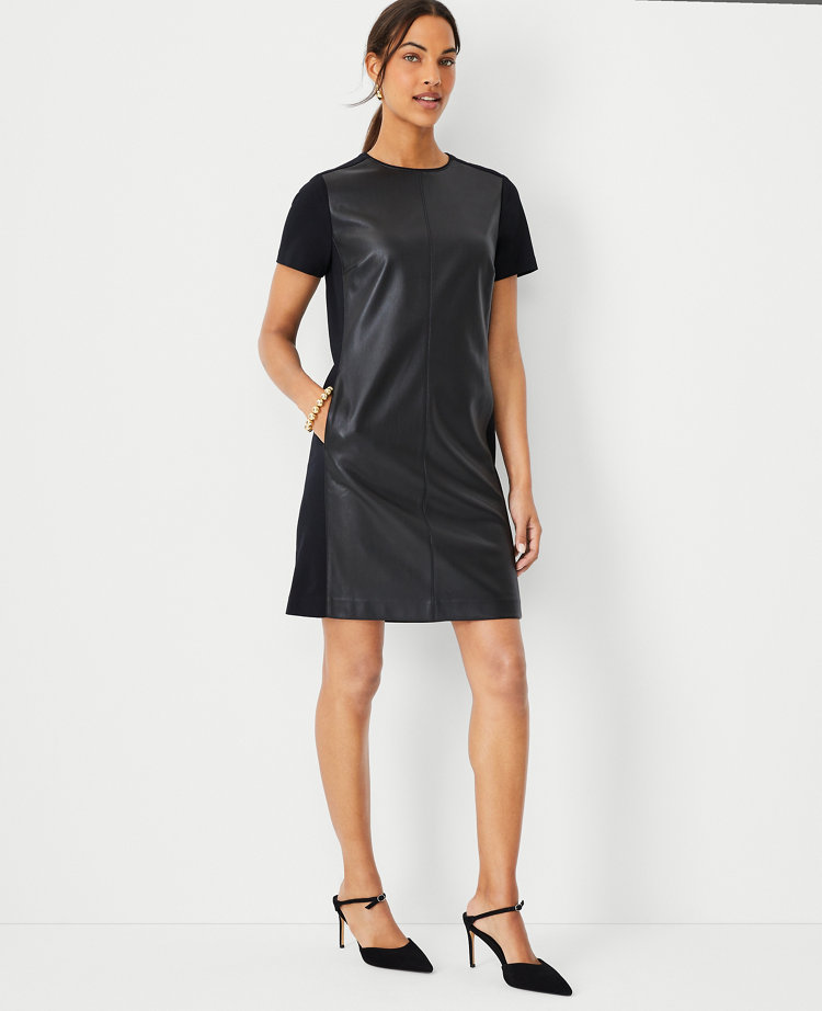 The Mock Neck Shift Dress in Double Knit