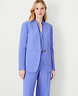 The Long Cutaway Blazer in Fluid Crepe carousel Product Image 3