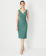 The V-Neck Belted Sheath Dress in Lightweight Weave carousel Product Image 1