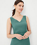 The V-Neck Belted Sheath Dress in Lightweight Weave carousel Product Image 3