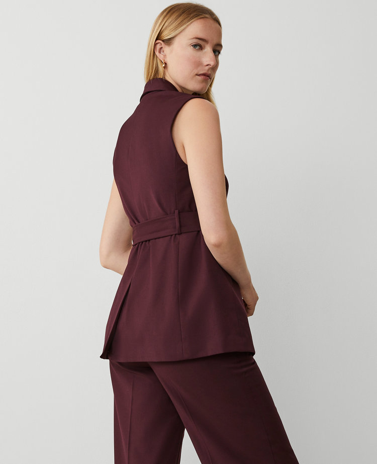 Petite Shawl Collar Belted Vest