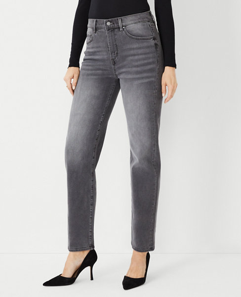 High Rise Straight Jeans in Vintage Grey Wash