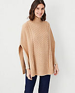 Cable Turtleneck Poncho carousel Product Image 1