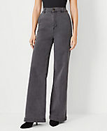 High Rise Trouser Jeans in Pure Grey Wash carousel Product Image 1