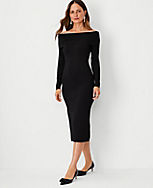 Off The Shoulder Midi Sweater Dress carousel Product Image 1