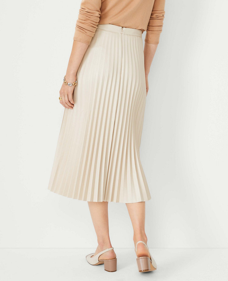 Leather pleated skirt petite sale