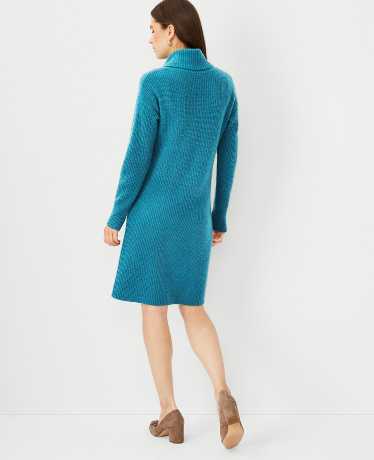 Ribbed Cashmere Turtleneck Dress