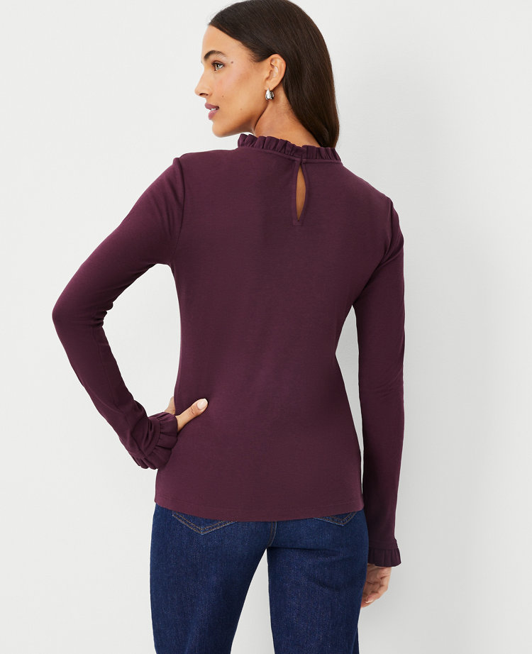 Petite Ruffle Trim Top